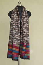 Beige Kani Ikkat Fine Wool Shawl