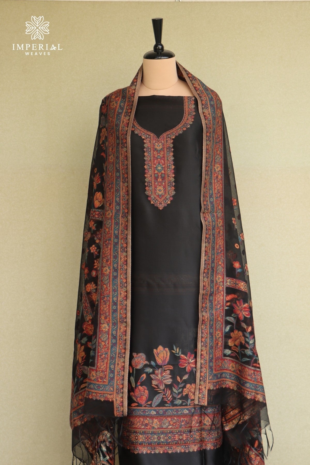 Black Kani Silk Suit