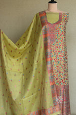 Lime Green Kani Chanderi Silk Suit