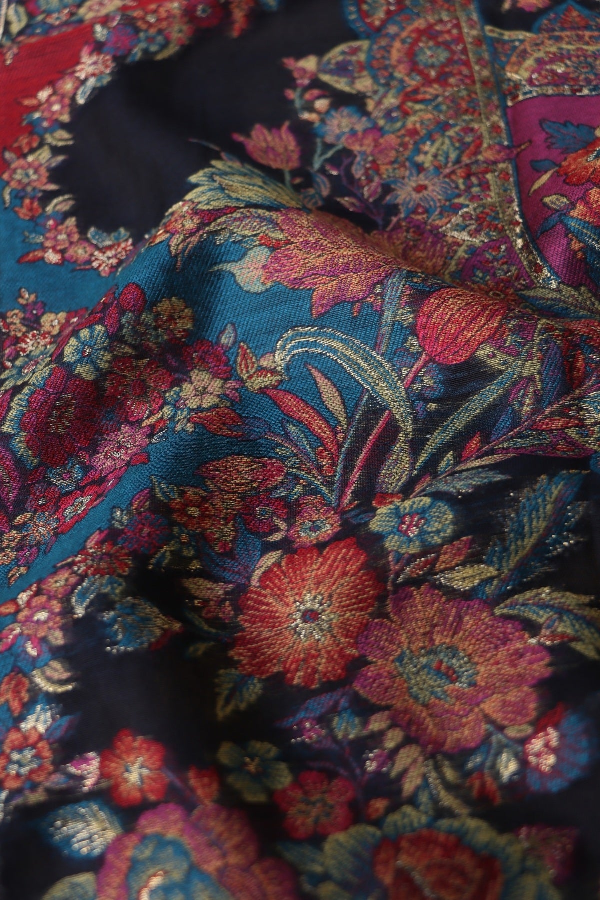 Navy Blue Kani Silk Suit