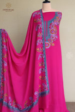 Fuchsia Pink Kashmiri Sozni Aari Hand Embroidered Suit