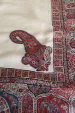 Off White Men Fine Wool Jamawar Border Shawl