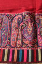 Red and Black Reversible Kani Fine Wool Shawl