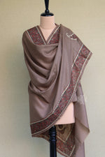 Brown Sozni Fine Wool Shawl