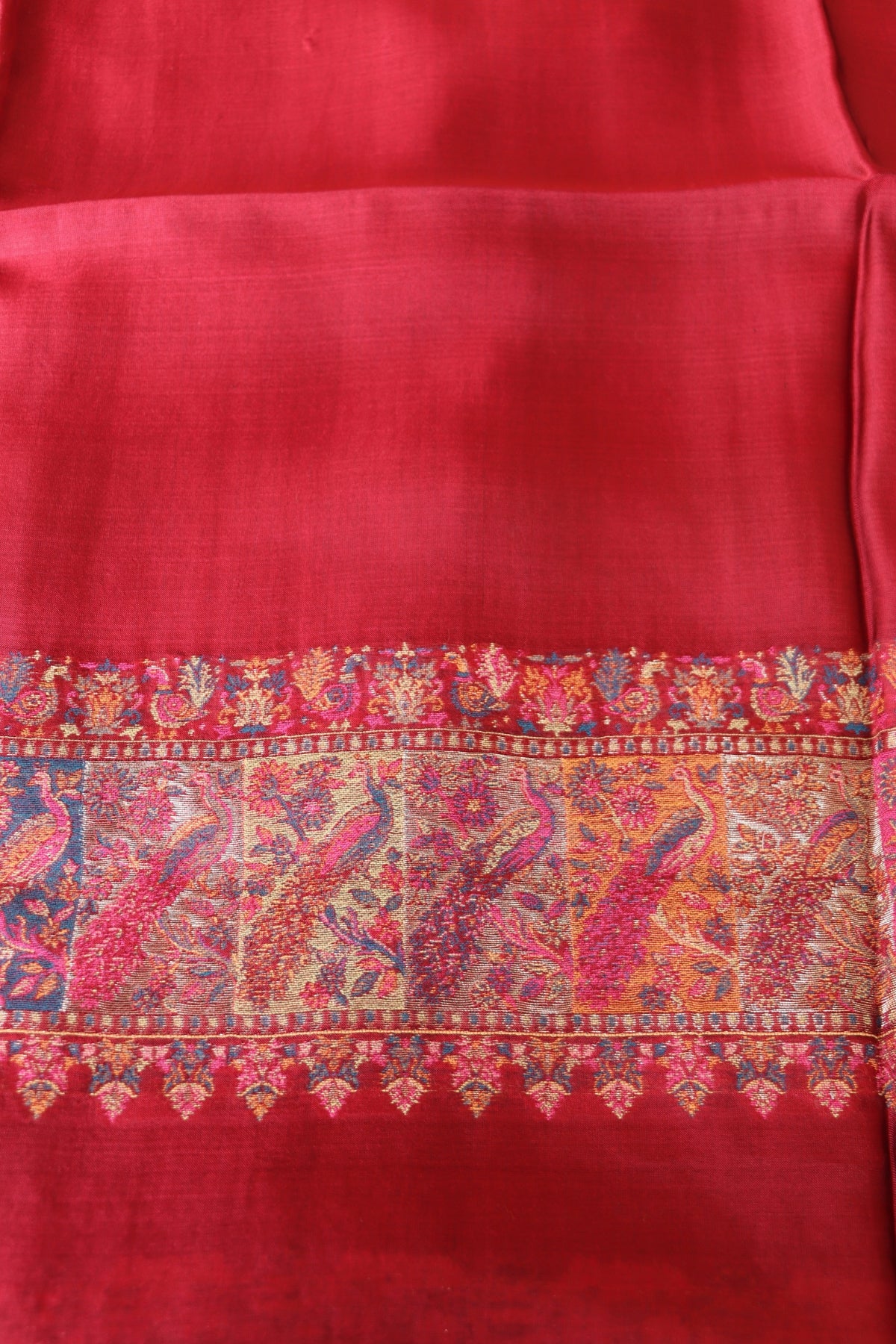 Maroon Kani Silk Suit with Tissue Silk Dupatta