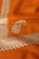 Orange Woollen Aari Stole