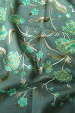 Sage Green Woolen All Over Aari Stole