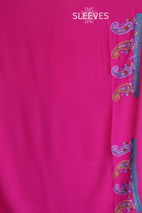 Fuchsia Pink Kashmiri Sozni Aari Hand Embroidered Suit