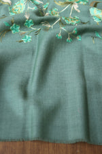 Sage Green Woolen All Over Aari Stole