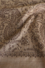 Beige Sozni Jaal Fine Wool Shawl