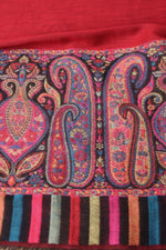 Red and Black Reversible Kani Fine Wool Shawl