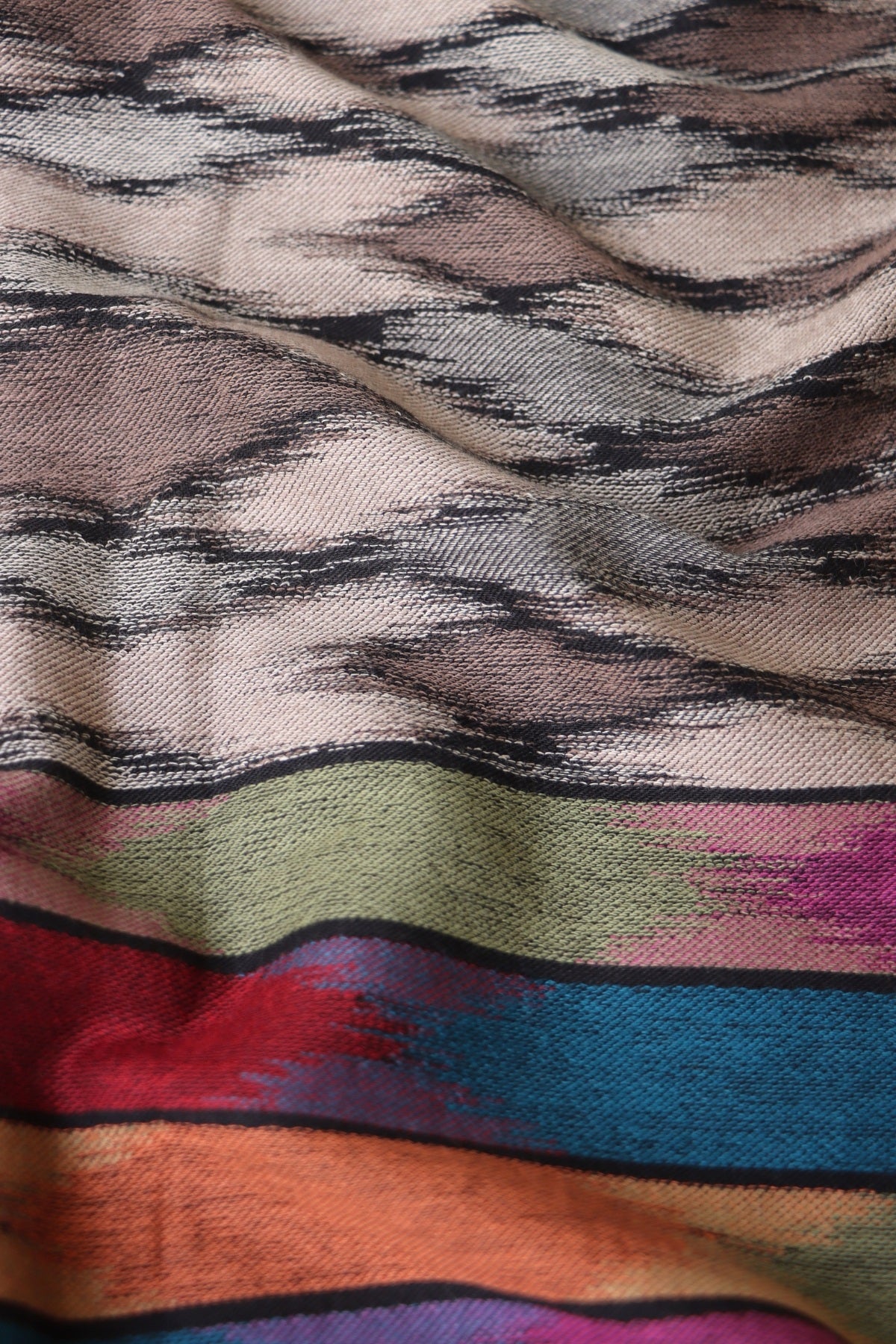 Beige Kani Ikkat Fine Wool Shawl