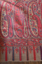 Beige Paisleyl Kani Fine Wool Shawl