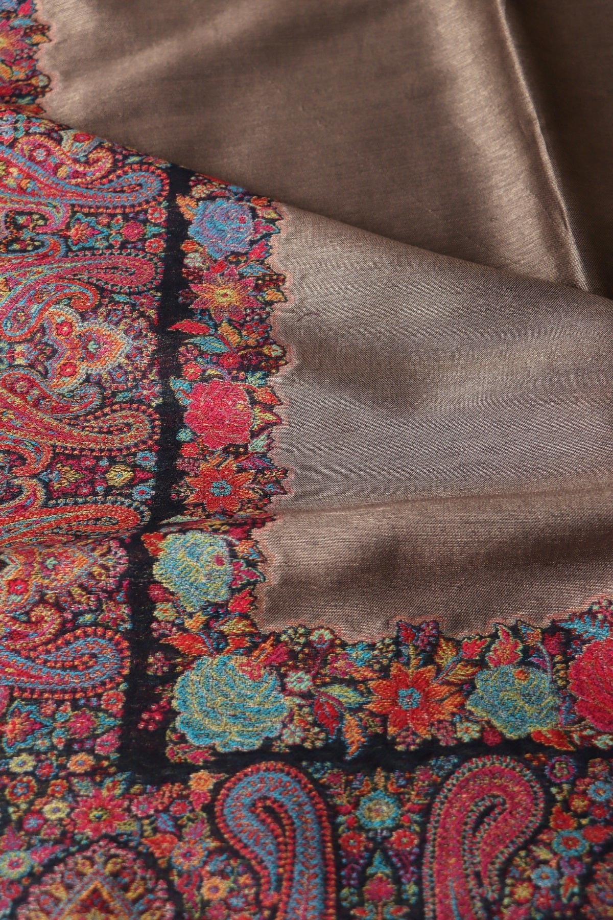 Antique Gold Zari Kani Moonlight Shawl