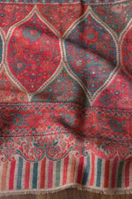Beige Floral Kani Fine Wool Shawl