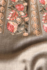 Beige Aari Embroidered Fine Wool Shawl
