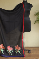 Black Woolen Aari Stole