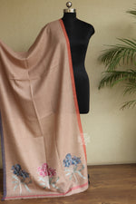 Beige Woolen Aari Stole