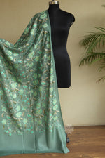 Sage Green Woolen All Over Aari Stole