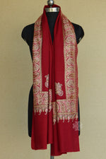 Maroon Woollen Aari Stole