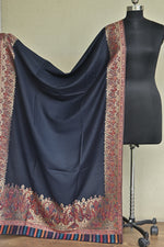 Navy Blue Kani Fine Wool Shawl