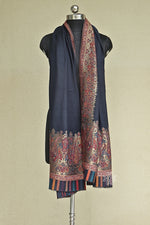Navy Blue Kani Fine Wool Shawl