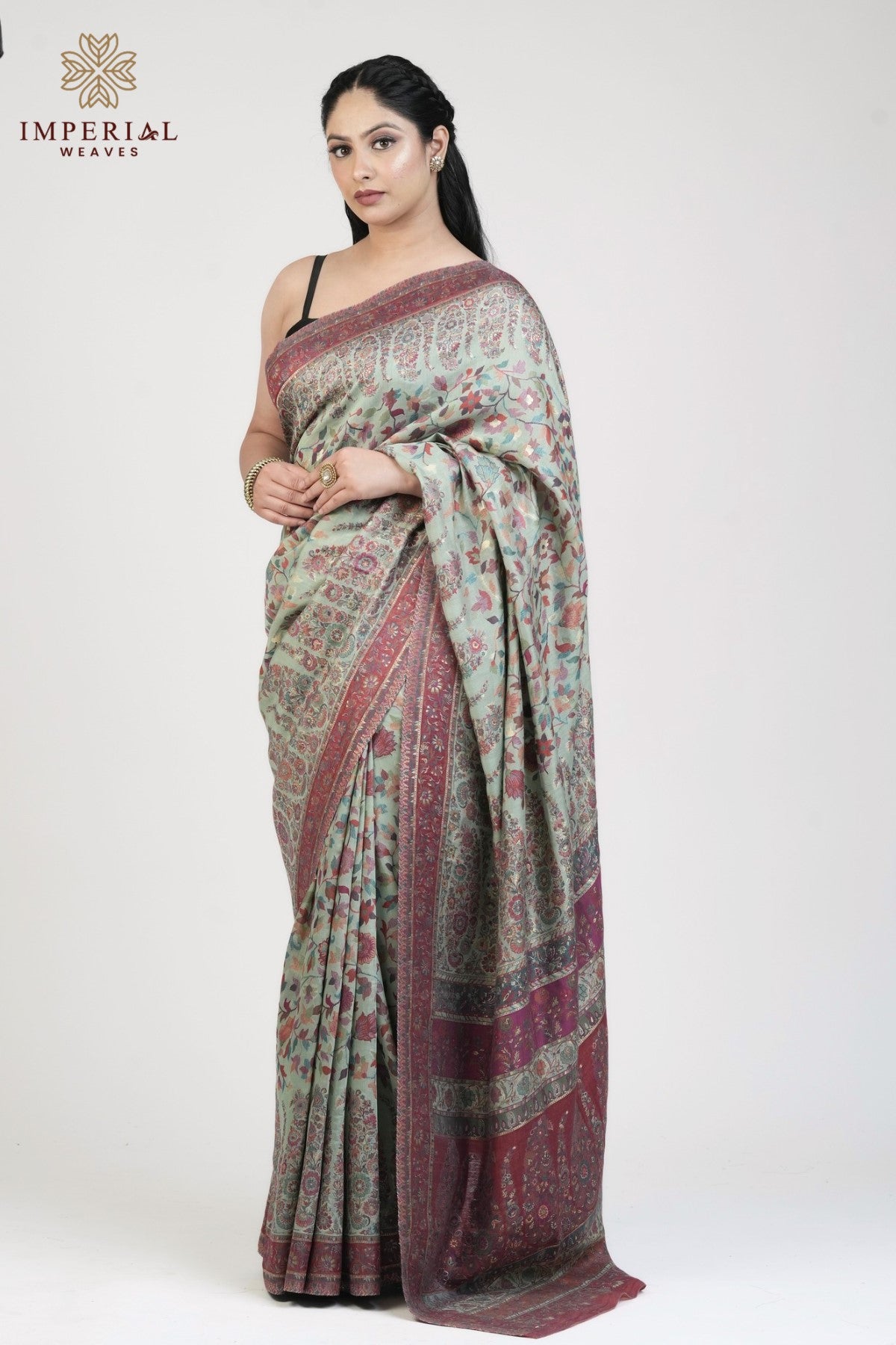 Sage Green Kani Silk Saree