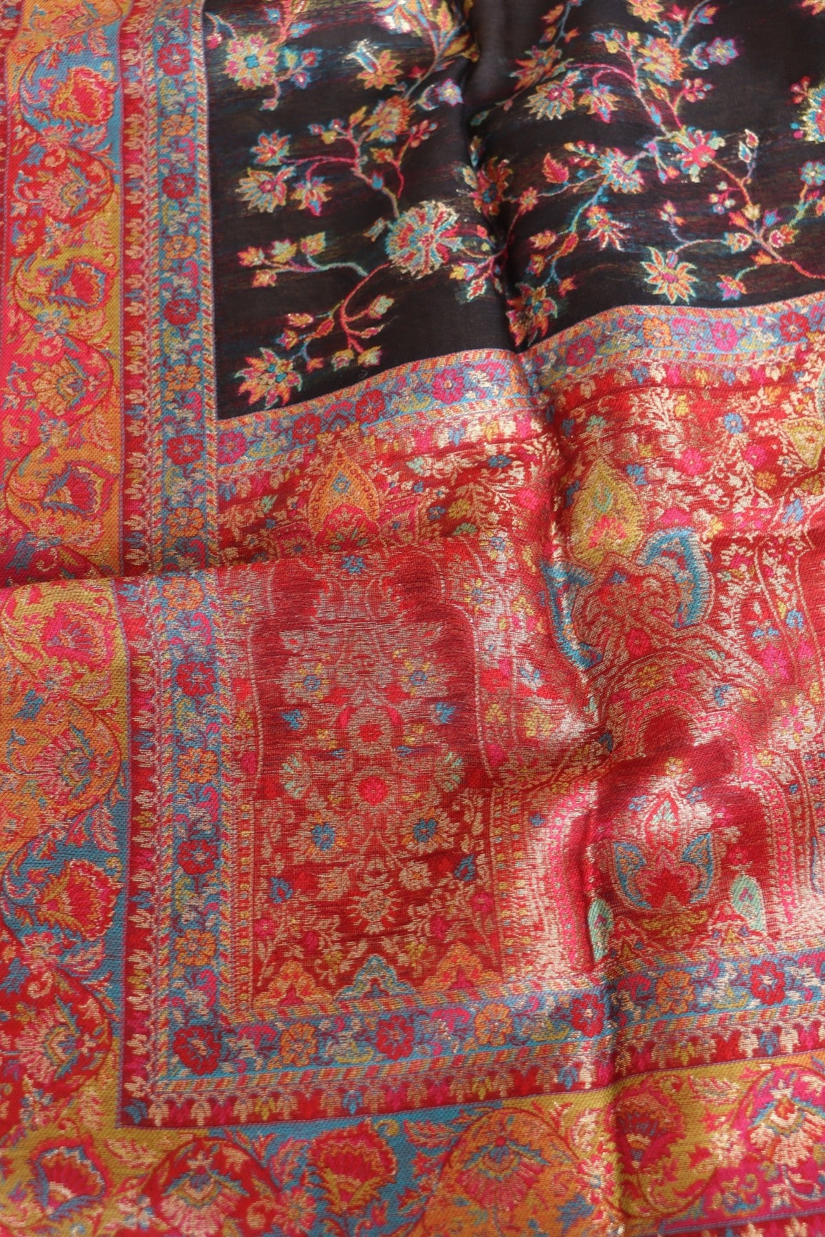 Black Kani Silk Suit with Allover Dupatta