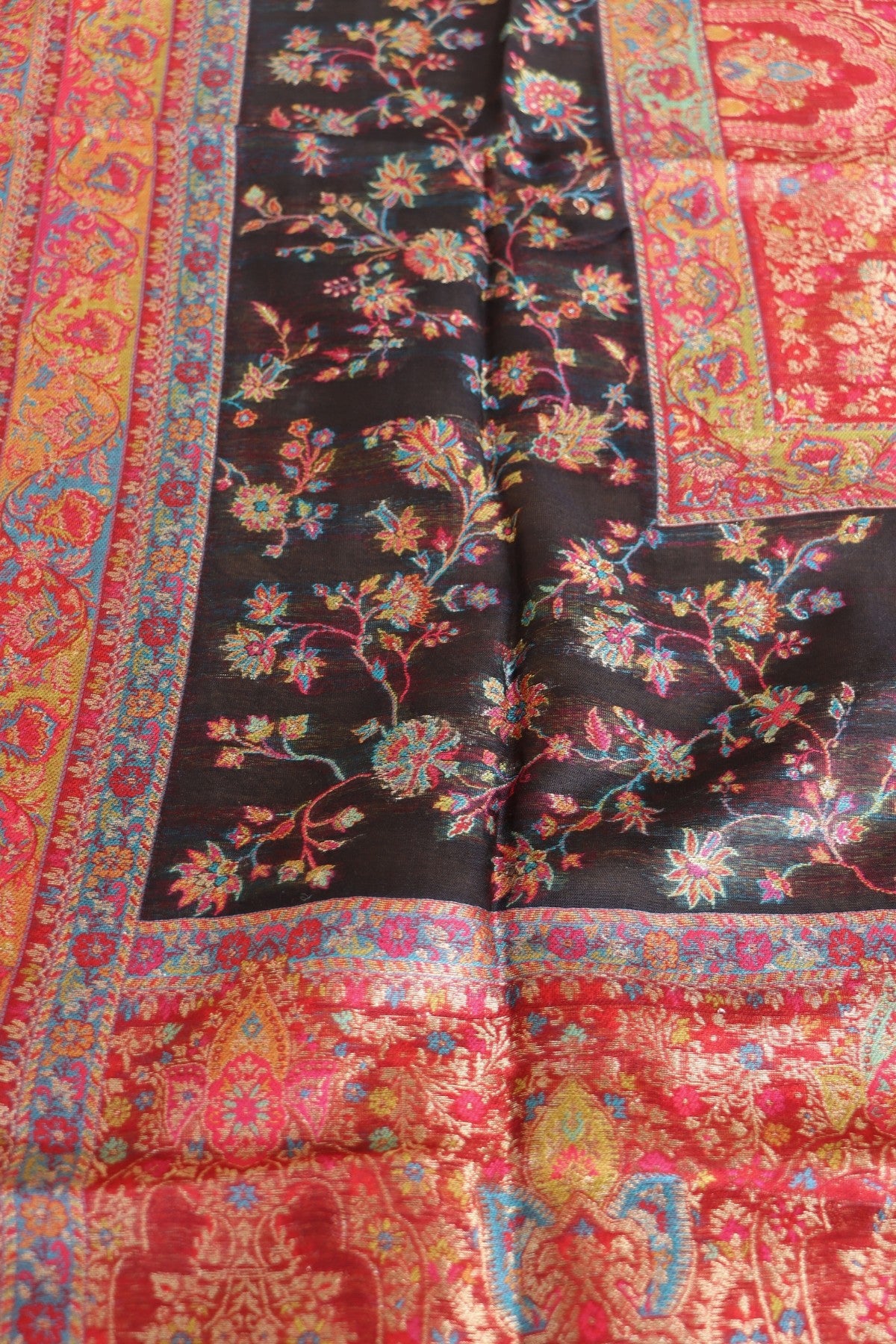 Black Kani Silk Suit with Allover Dupatta