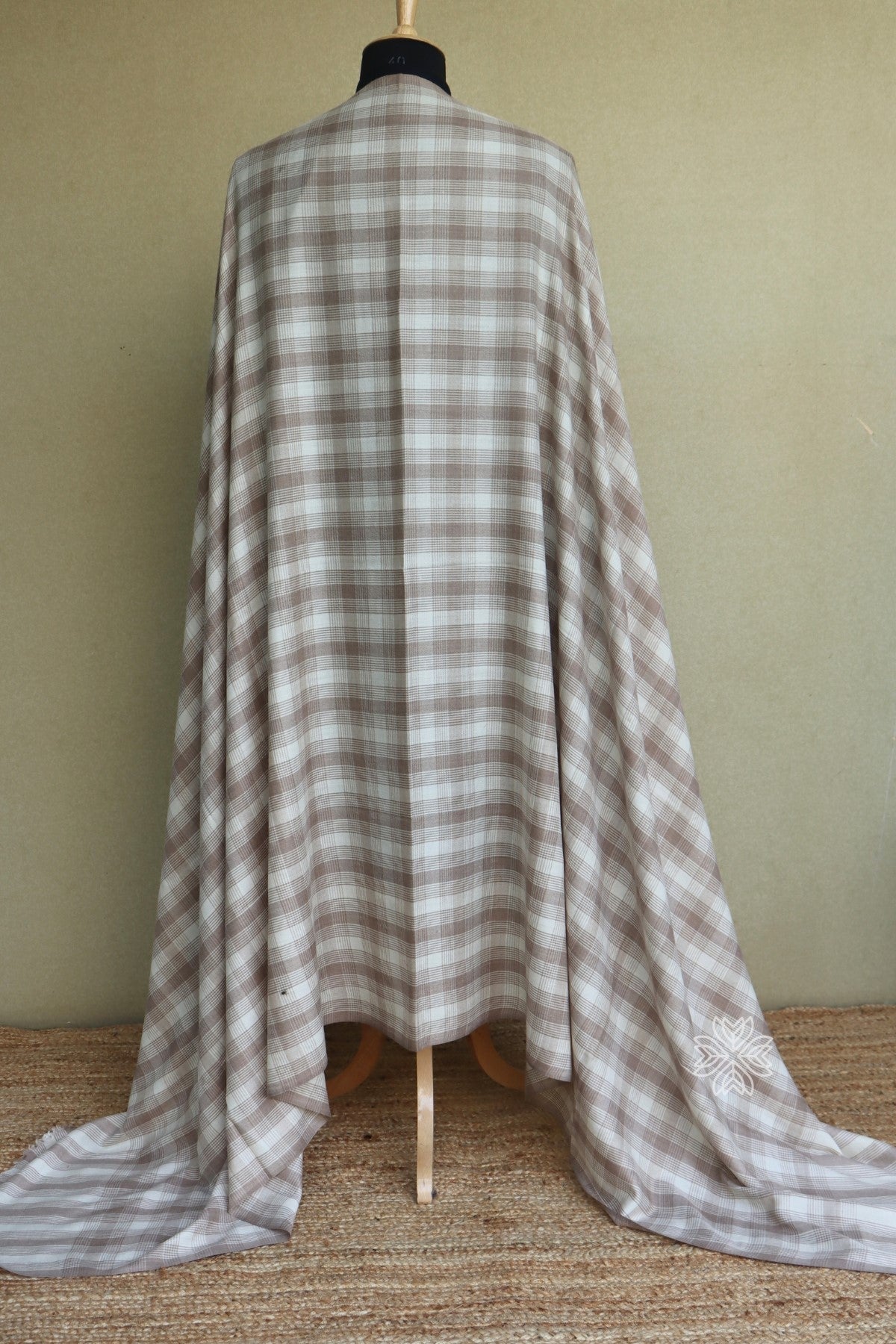 Off White Check Men's Fine Wool Shawl