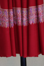 Maroon Sozni Pashmina Shawl