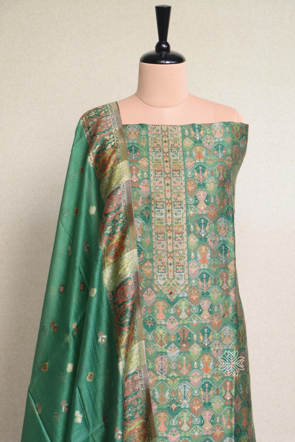 Mehandi Green Kani Silk Suit