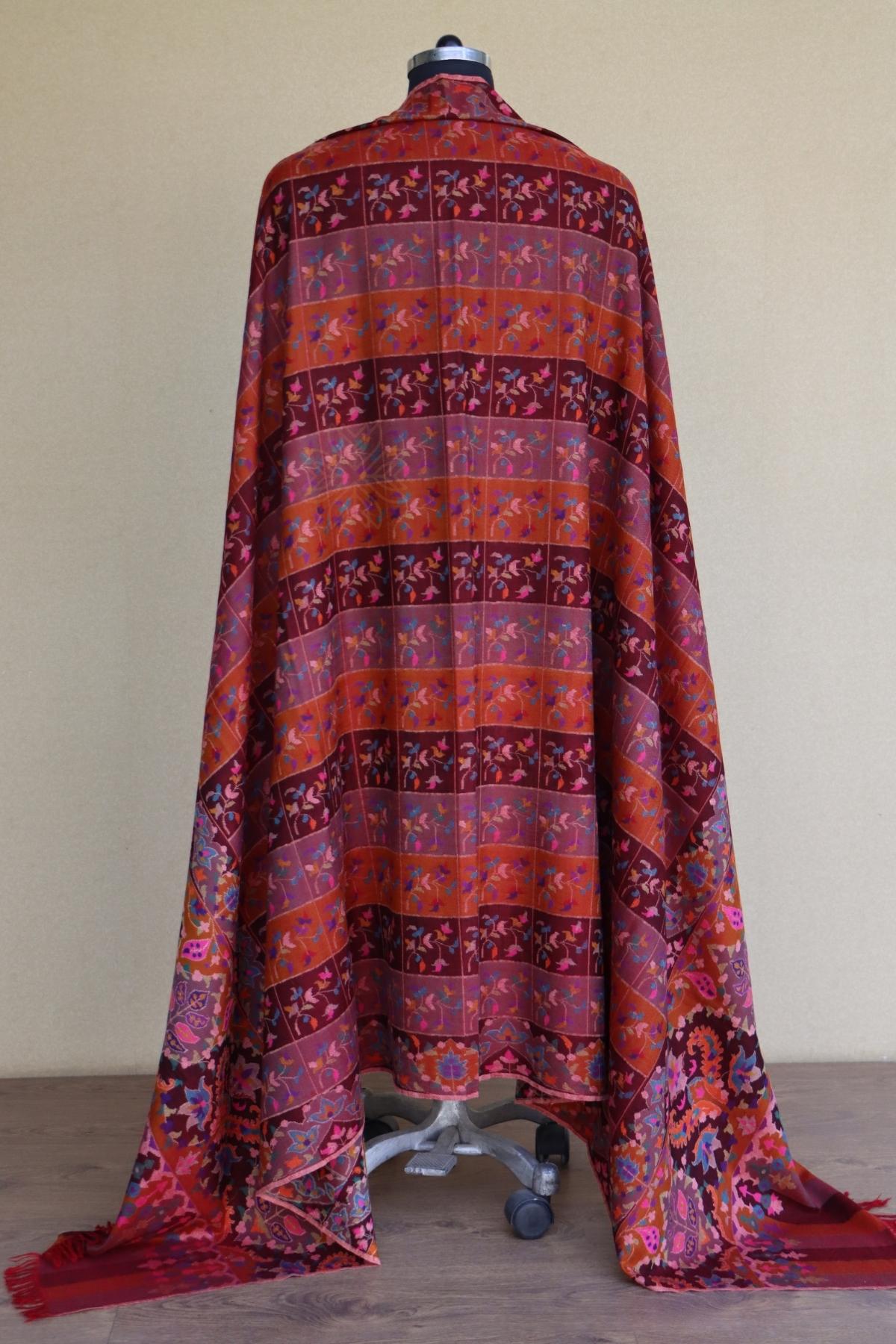 Maroon Kani Pashmina Shawl