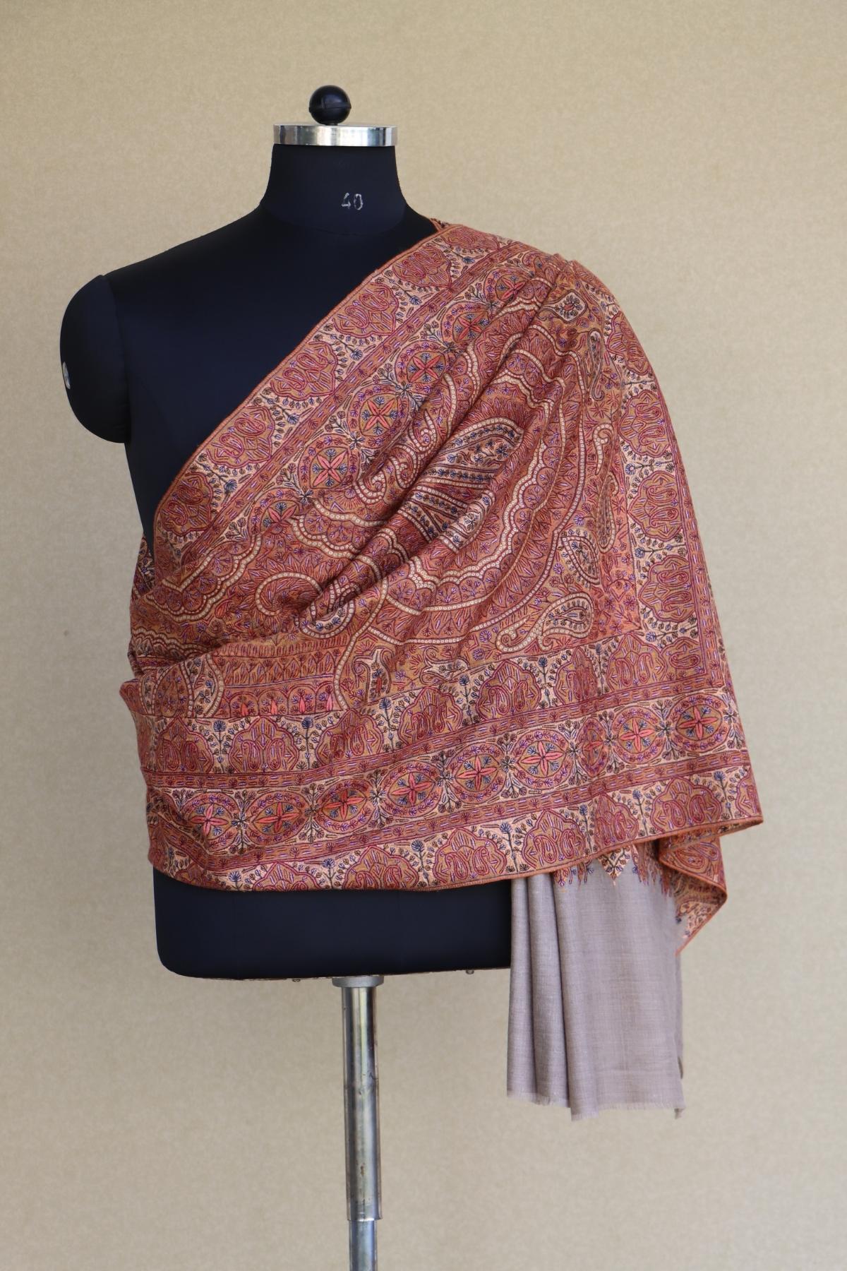 Natural Coloured Jamawar Pashmina Shawl