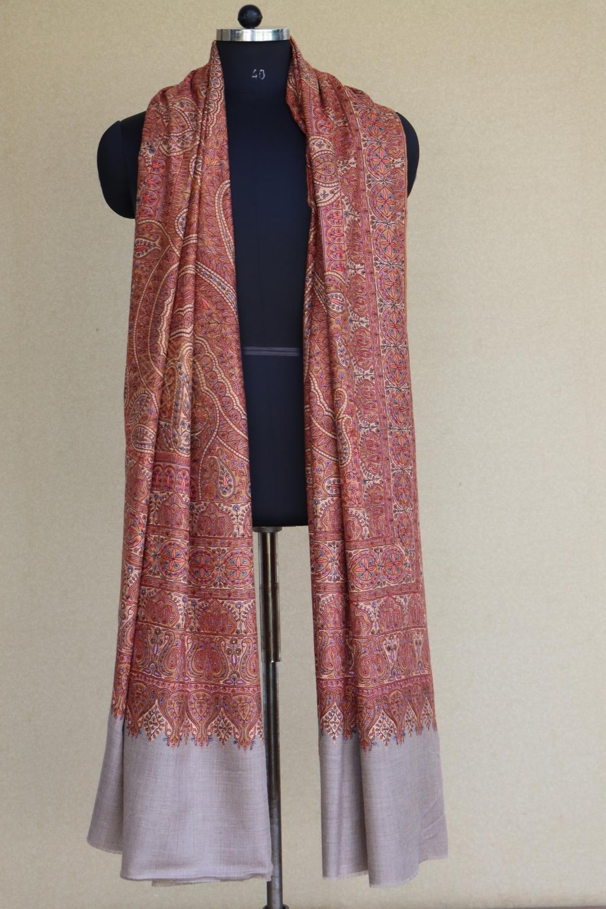 Natural Coloured Jamawar Pashmina Shawl