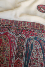 Off White Men Fine Wool Jamawar Border Shawl