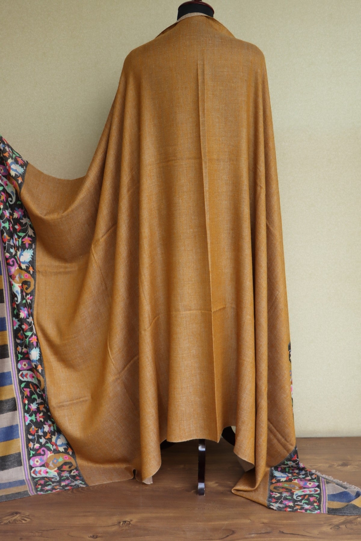 Mustard Reversible Kani Pashmina Shawl