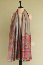 Gold Zari Kani Fine Wool Shawl