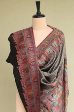 Antique Gold Zari Kani Fine Wool Shawl