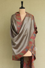 Gold Zari Kani Fine Wool Shawl