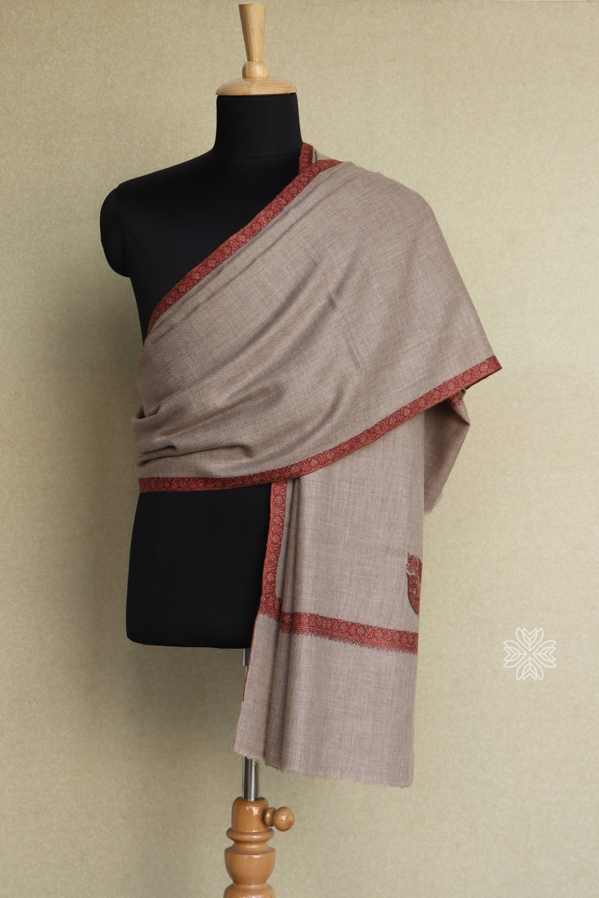 Natural Pashmina Sozni Shawl For Men