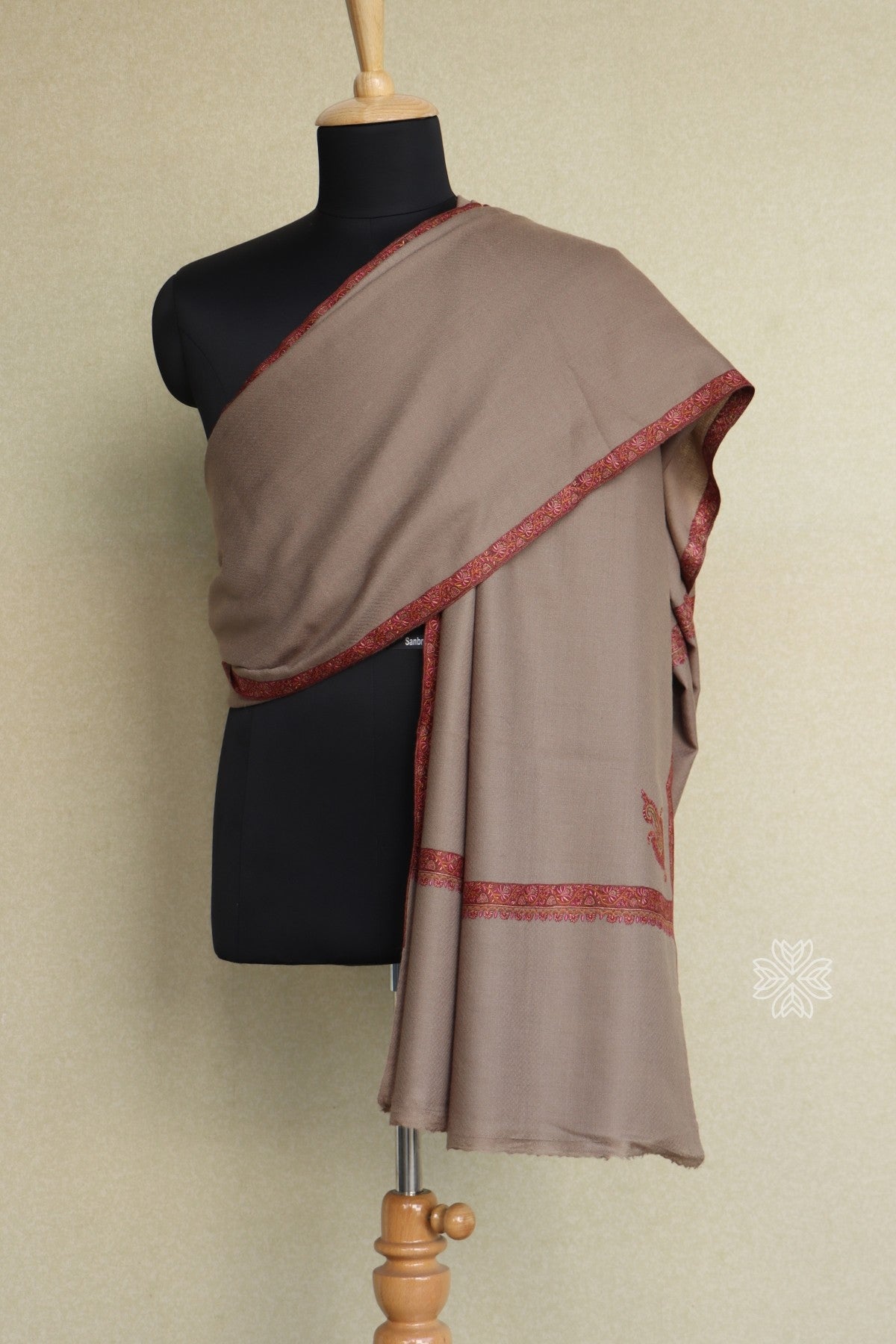 Natural Pashmina Sozni Shawl For Men