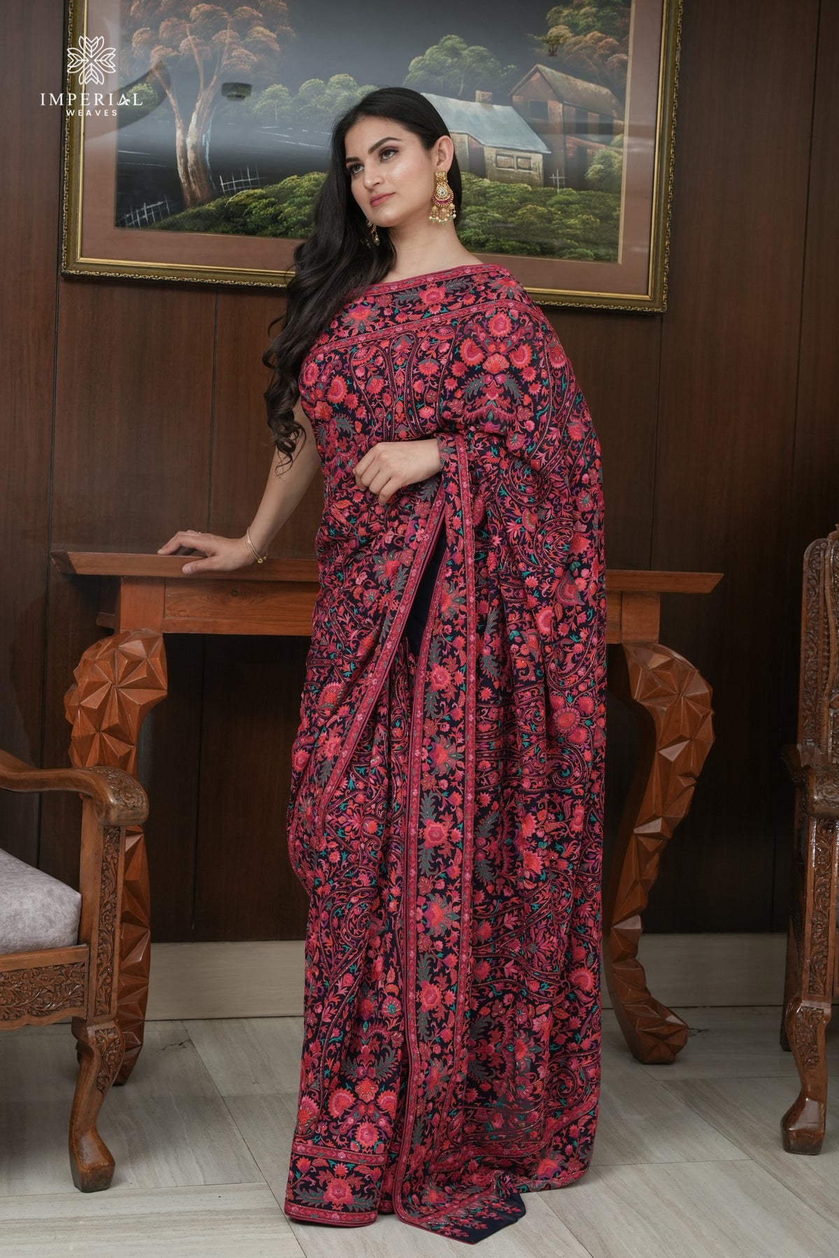 Jamawar Hand Work Saree