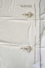 Off White Fine Wool Zari Embroidered Unstitched Suit