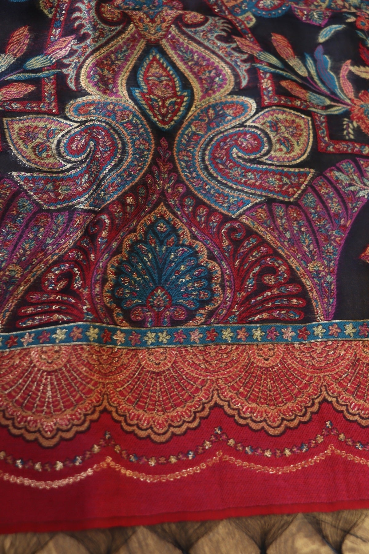 Navy Blue Kani Silk Suit