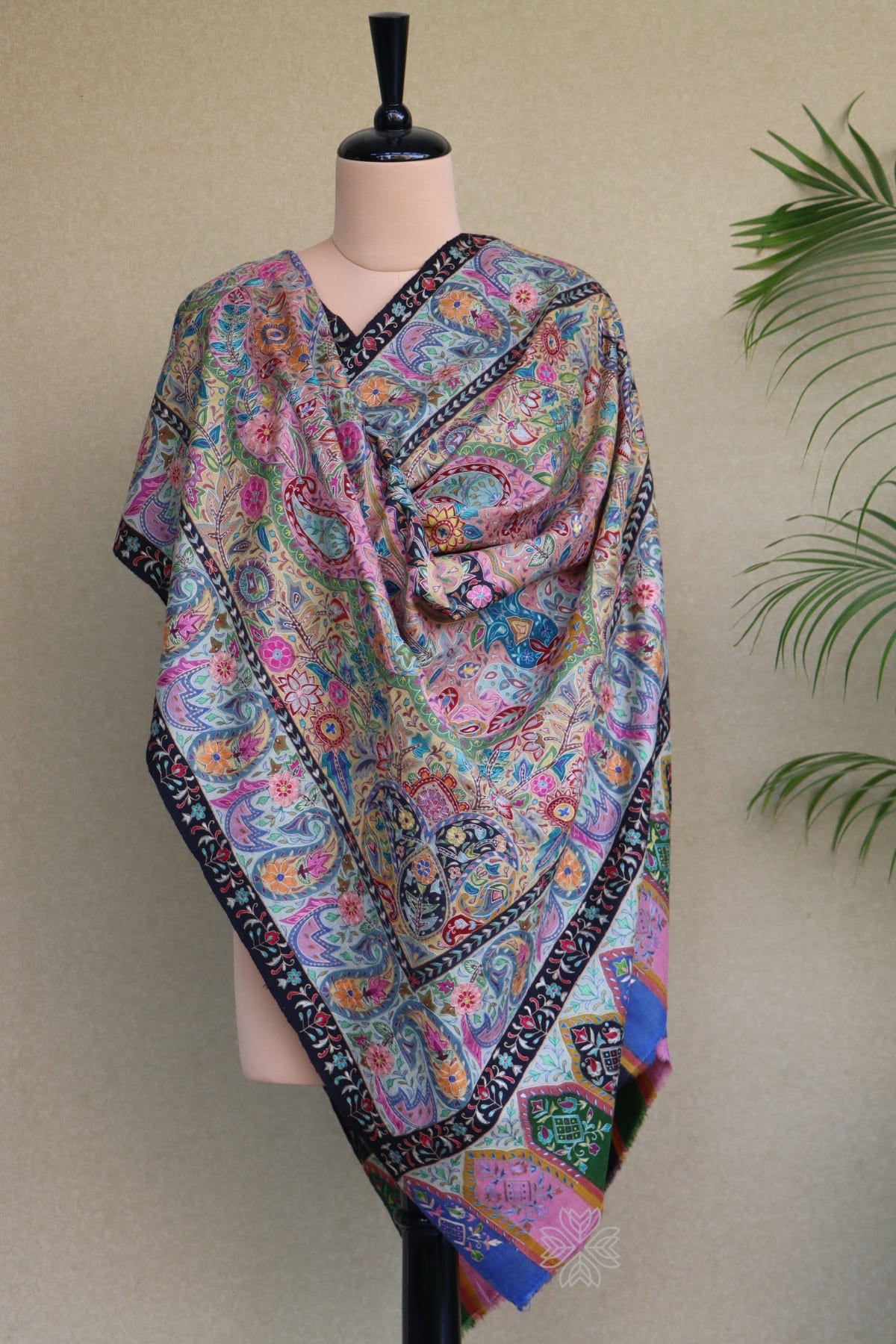 Multicoloured Kalamkari Pashmina Shawl