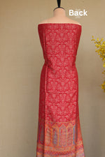 Red Kani Silk Linen Suit with Zari