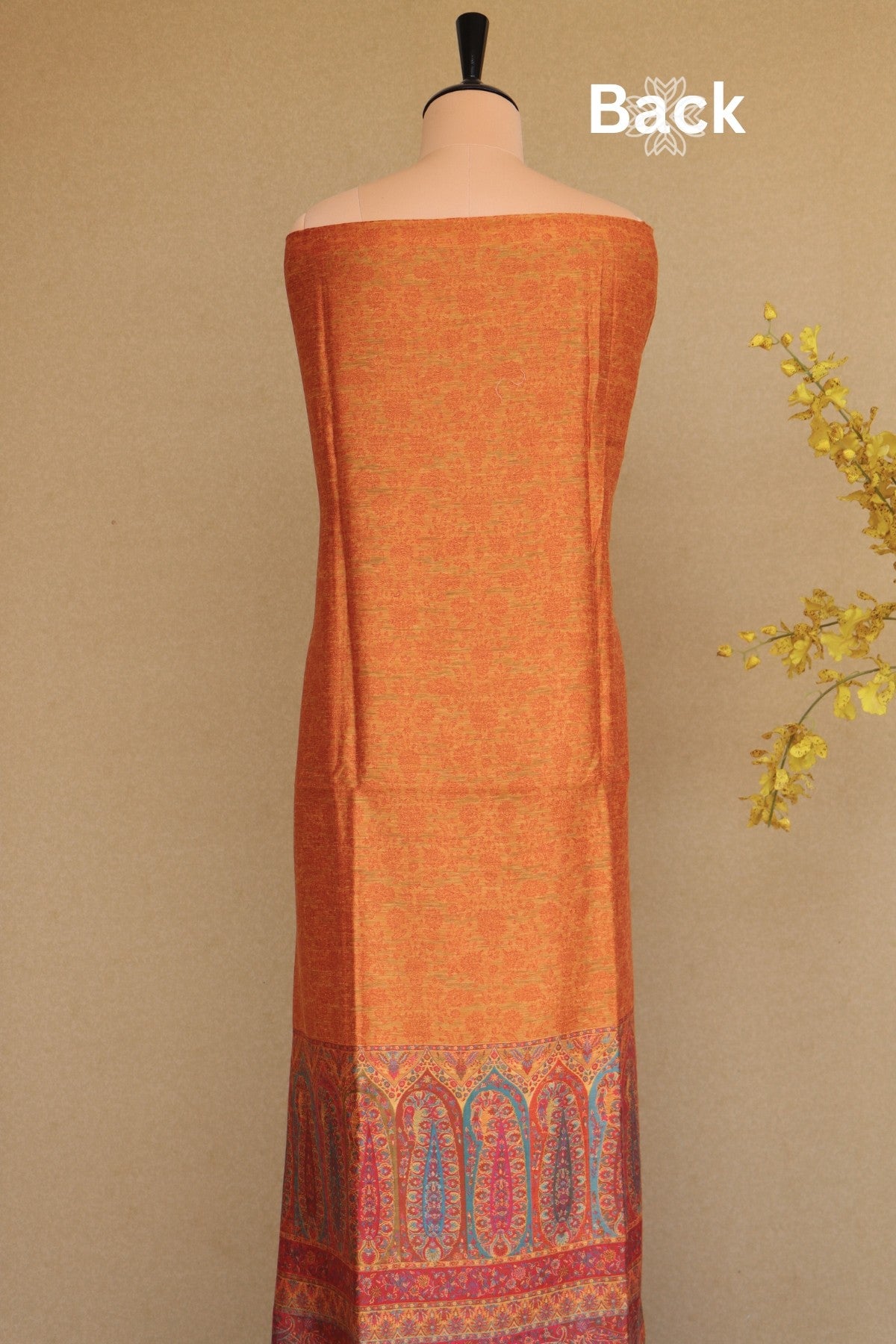 Yellow Kani Silk Linen Suit with Zari