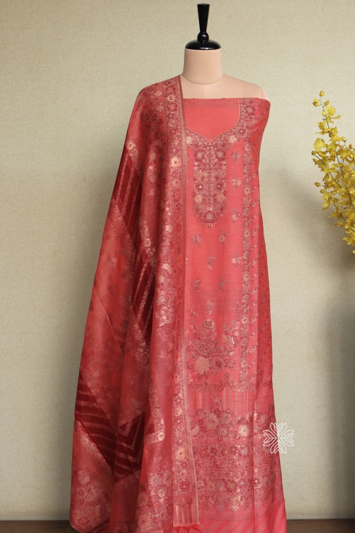Peach Kani Cotton Suit