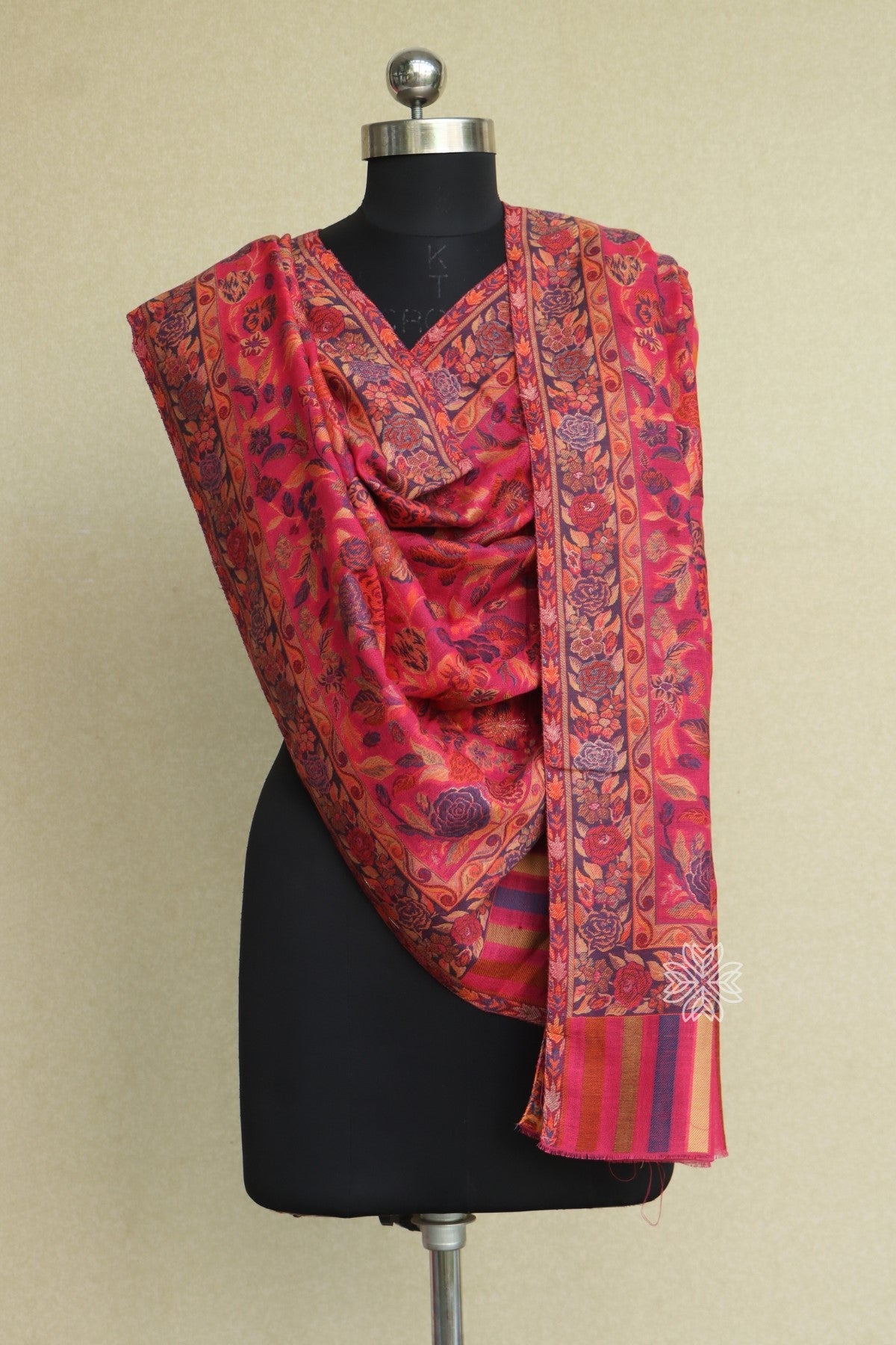 Pink Kani Fine Wool Stole